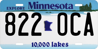 MN license plate 822OCA