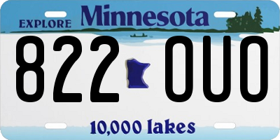 MN license plate 822OUO