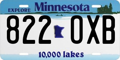 MN license plate 822OXB