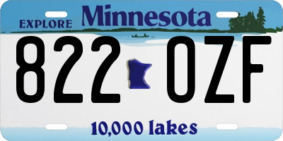 MN license plate 822OZF