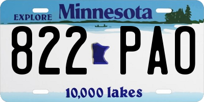 MN license plate 822PAO