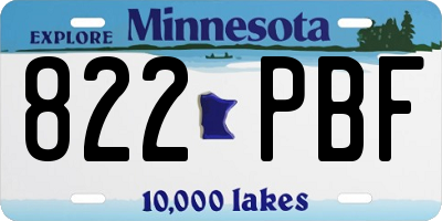 MN license plate 822PBF