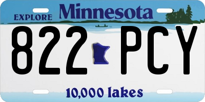 MN license plate 822PCY