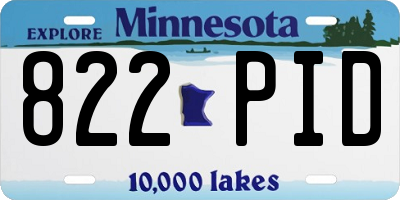 MN license plate 822PID