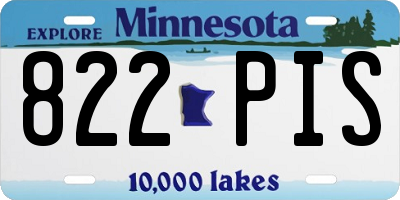 MN license plate 822PIS