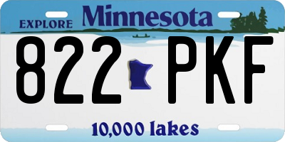 MN license plate 822PKF