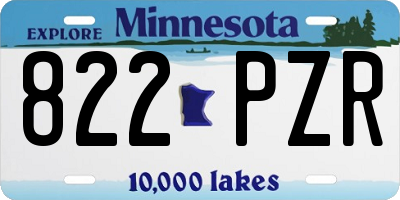 MN license plate 822PZR