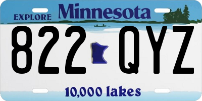 MN license plate 822QYZ