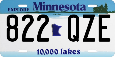 MN license plate 822QZE