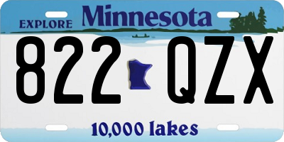 MN license plate 822QZX