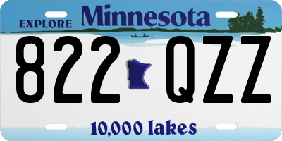 MN license plate 822QZZ