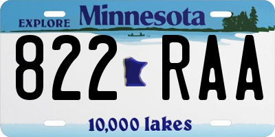 MN license plate 822RAA
