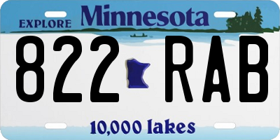 MN license plate 822RAB