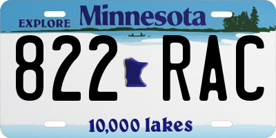 MN license plate 822RAC