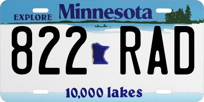 MN license plate 822RAD
