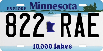 MN license plate 822RAE