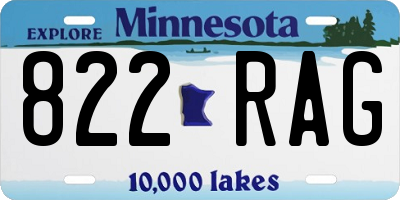 MN license plate 822RAG