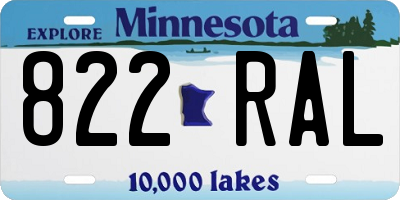 MN license plate 822RAL