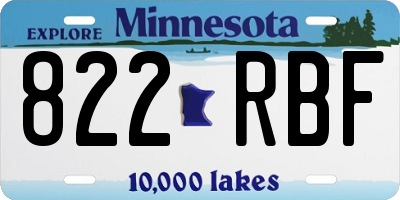 MN license plate 822RBF