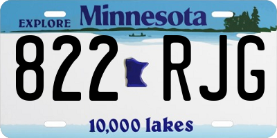 MN license plate 822RJG