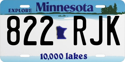 MN license plate 822RJK