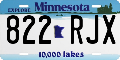 MN license plate 822RJX