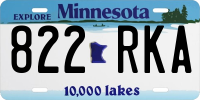MN license plate 822RKA