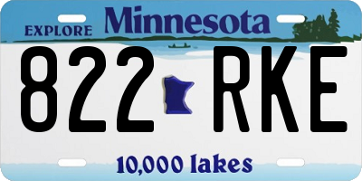 MN license plate 822RKE