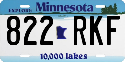 MN license plate 822RKF