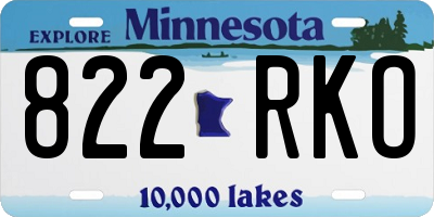 MN license plate 822RKO