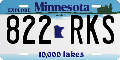 MN license plate 822RKS