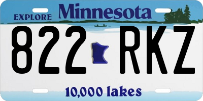 MN license plate 822RKZ