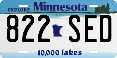 MN license plate 822SED
