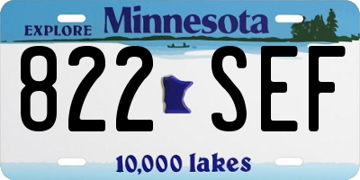 MN license plate 822SEF