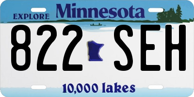 MN license plate 822SEH