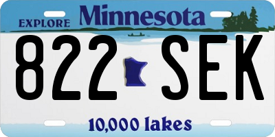 MN license plate 822SEK