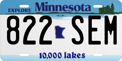 MN license plate 822SEM