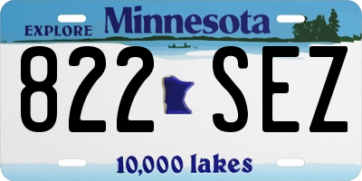 MN license plate 822SEZ