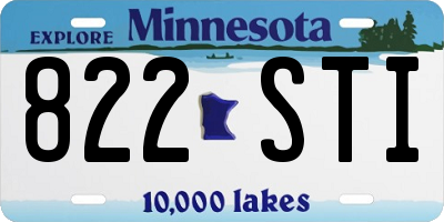MN license plate 822STI