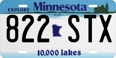 MN license plate 822STX
