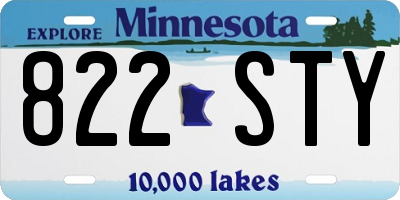 MN license plate 822STY