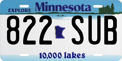 MN license plate 822SUB