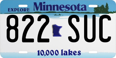 MN license plate 822SUC
