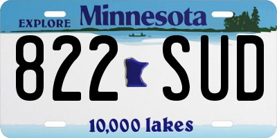 MN license plate 822SUD