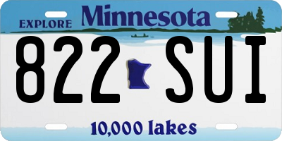 MN license plate 822SUI