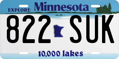 MN license plate 822SUK