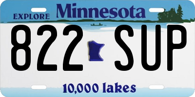 MN license plate 822SUP