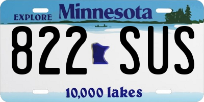 MN license plate 822SUS