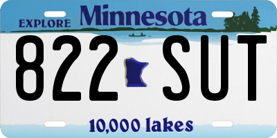 MN license plate 822SUT
