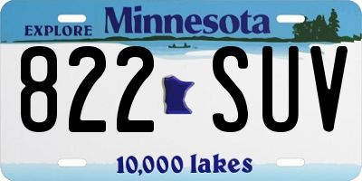 MN license plate 822SUV